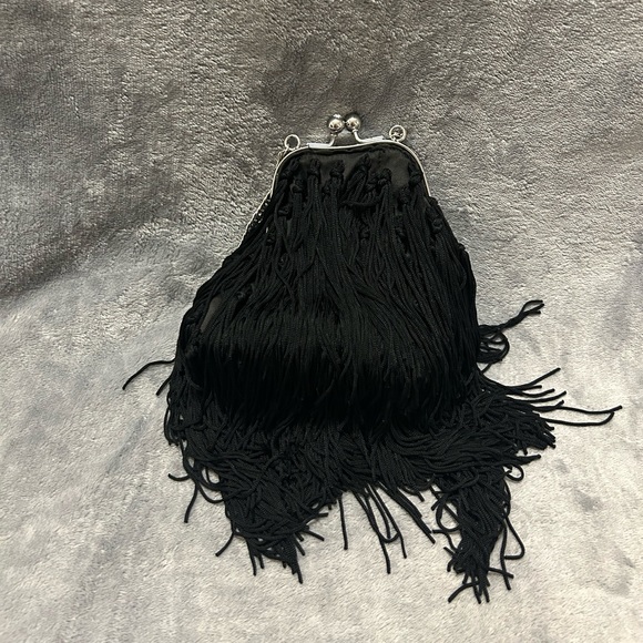 Bebe black fringe purse size small - Picture 2 of 3